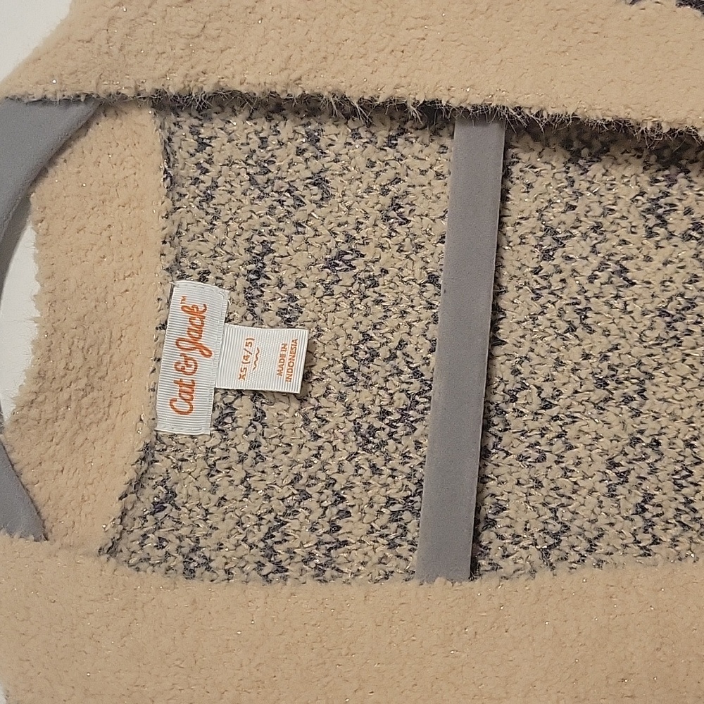 Cat & Jack Kid's Animal/PR6GY7  Cream Leopard Open Front Sweater Size XS - Picture 12 of 16